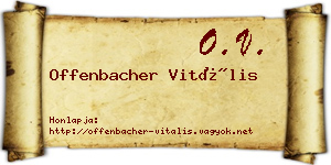 Offenbacher Vitális névjegykártya